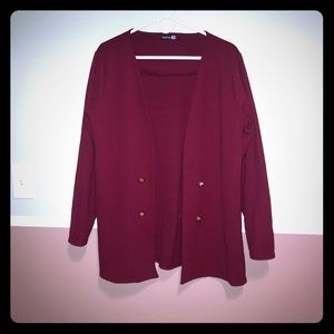 Boohoo Plus Jackets & Coats - Boohoo plus burgundy gold buttons cardigan blazer Boohoo Plus Jackets & Coats - Boohoo plus burgundy gold buttons cardigan blazer